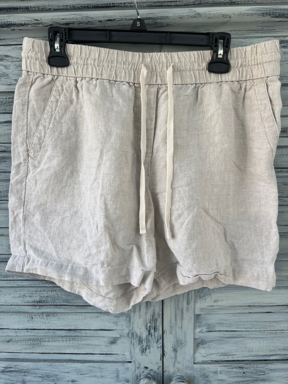 Talbots Linen-Blend Elastic Waist Shorts Size L